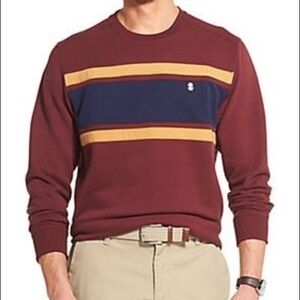 IZOD fleece colorblock crewneck pullover shirt